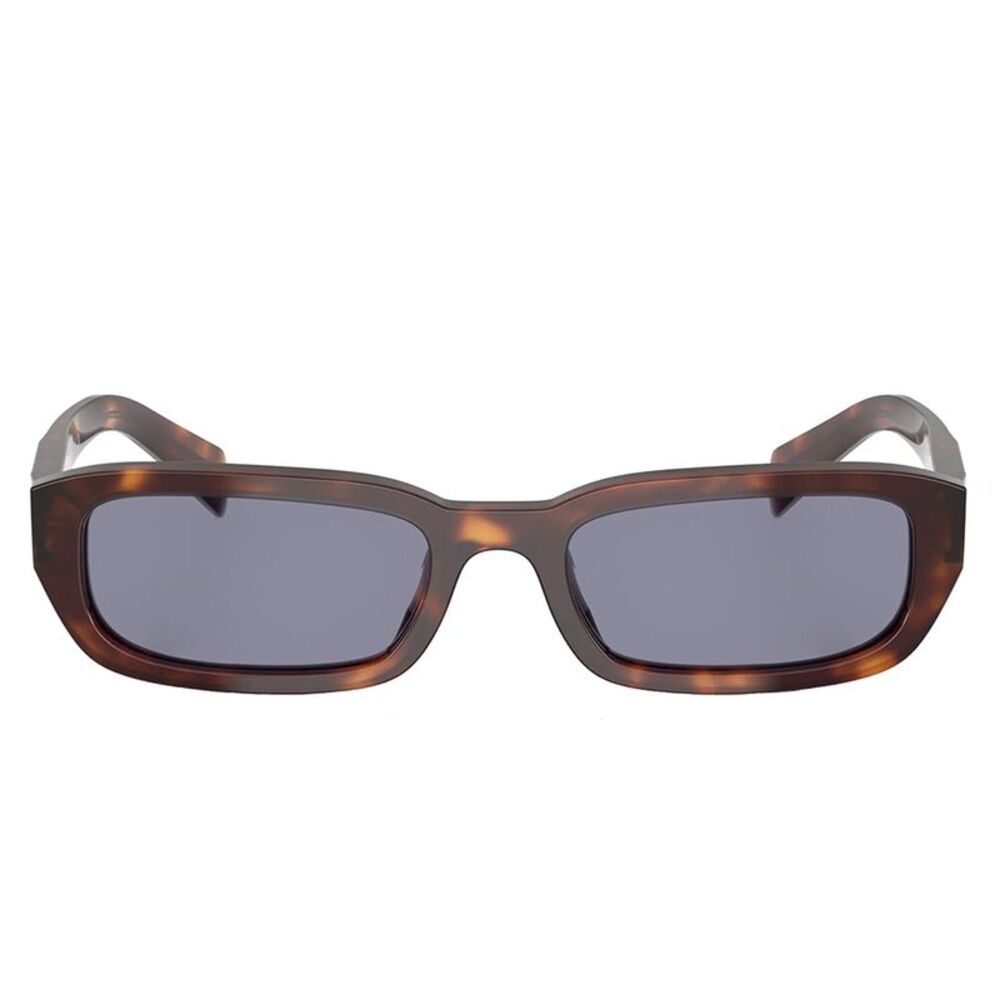 Prada PR B06S 15W03N Classic Tortoise Plastic Rectangle Sunglasses Grey Lens - Picture 2 of 3